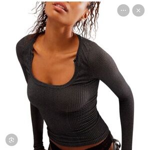 Free People Clean Slate Seamless Chocolate Brown XS/S Casual Basic NWT